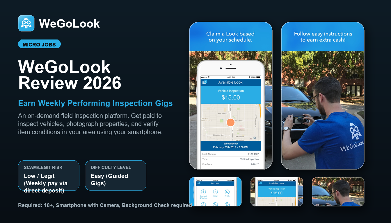 WeGoLook : Earn Weekly Performing Inspection Gigs